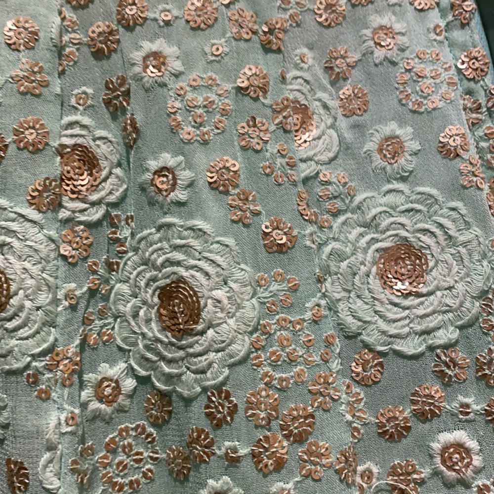 Mint green long top lehenga - Picture 5 of 9